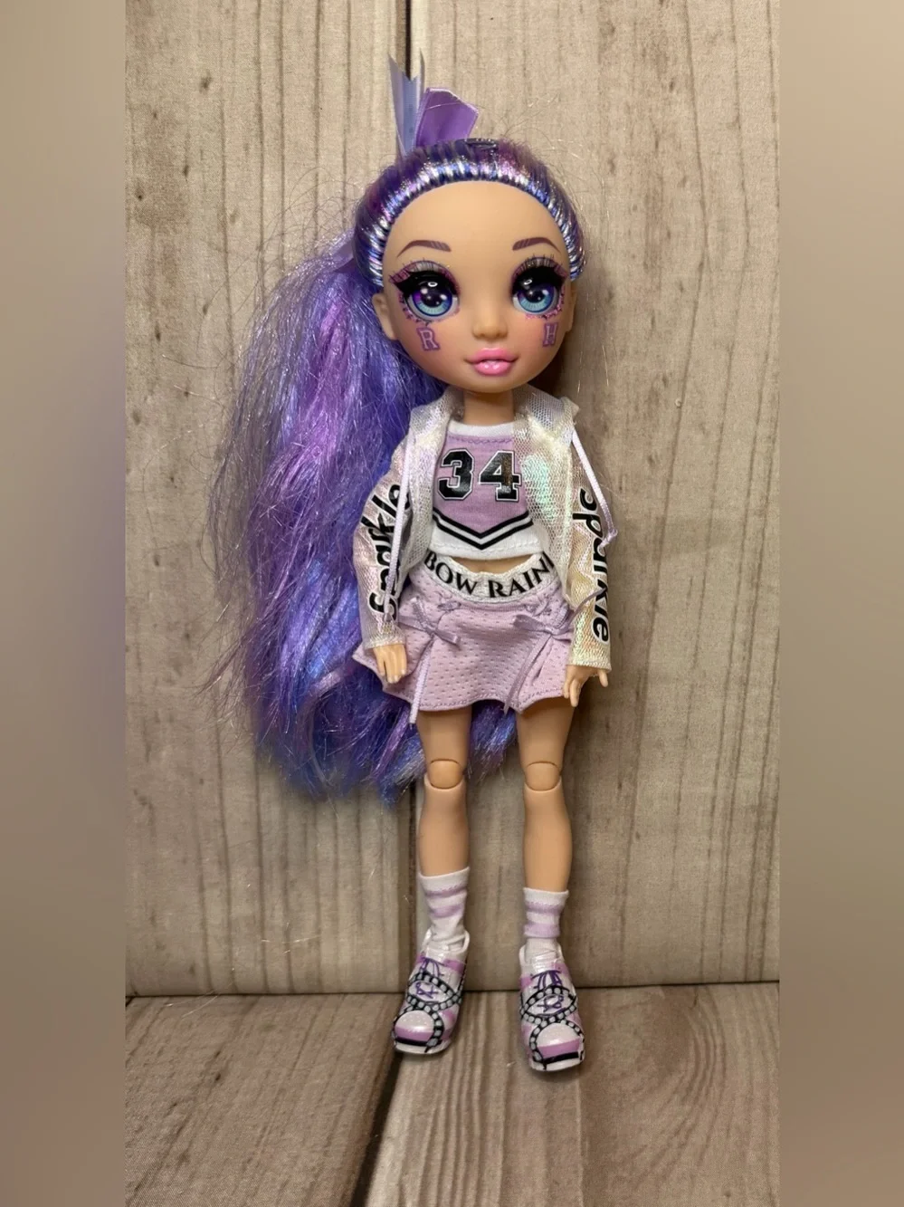 Rainbow High Cheer Violet Willow Cheerleader Fashion Doll Purple